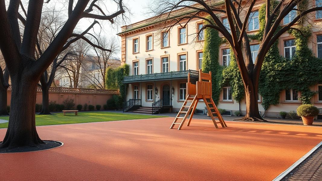 A Szemlőhegy utcai óvoda kertje és felújított villaépülete